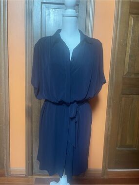 Suzi Chin for Maggy Boutique Navy Dress with Tie Waist